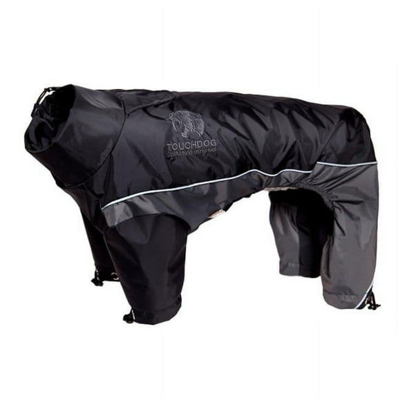 Pet Life  Touchdog Quantum-Ice Full-Bodied Adjustable and 3M Reflective Dog Jacket with Blackshark Technology- Black - Small