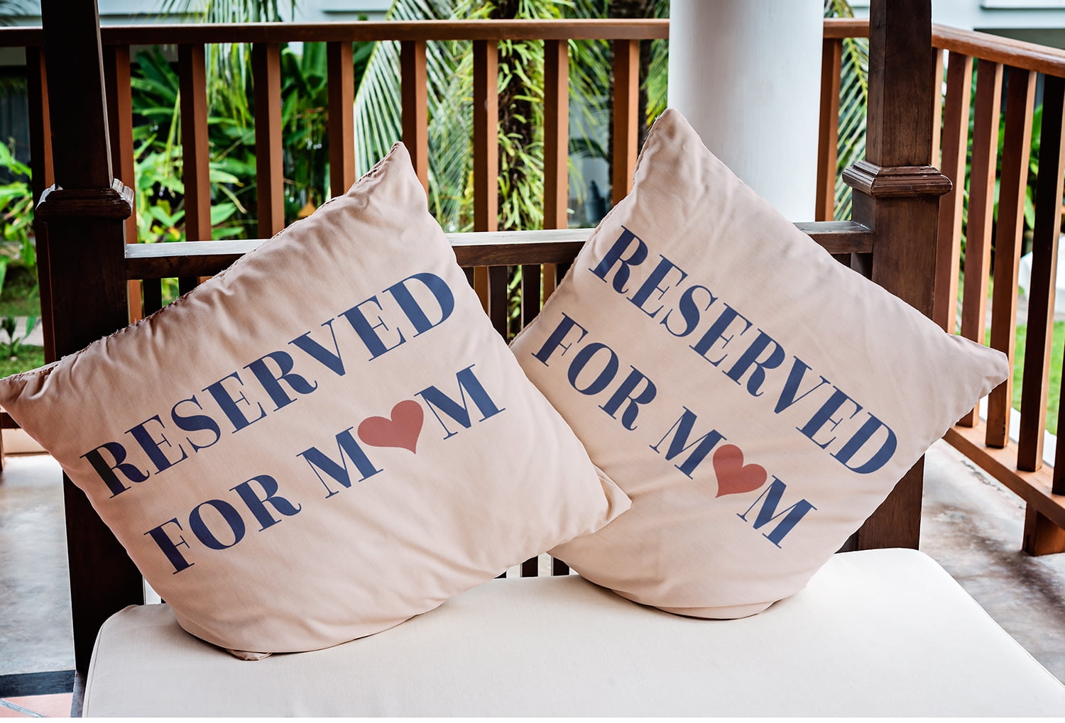 20" x 20" Simply Daisy Reserved for Mom Word Pillow Indoor/Outdoor Pillow, Nautical Navy Qty 1