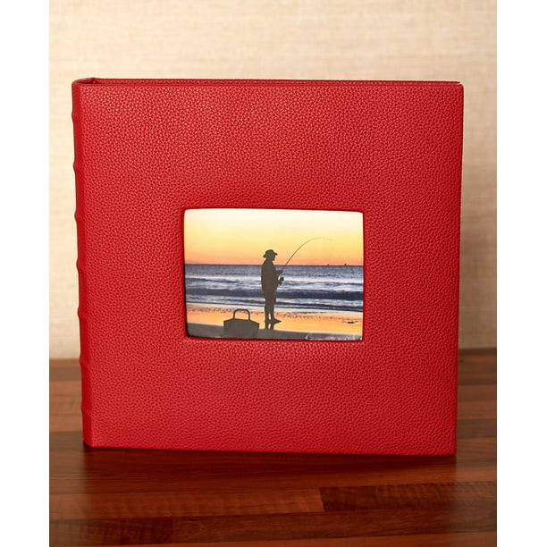 Faux Leather Cover 510Photo MultiDirectional Photo Album Red