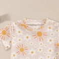 thumbnail image 5 of Toddler Girl 2T 3T 4T 5T Summer Outfits 2Pcs Clothes Floral Print Short Sleeve Tee Casual Knit Shorts Set Kaprioy Girl Summer Outfits, 5 of 6