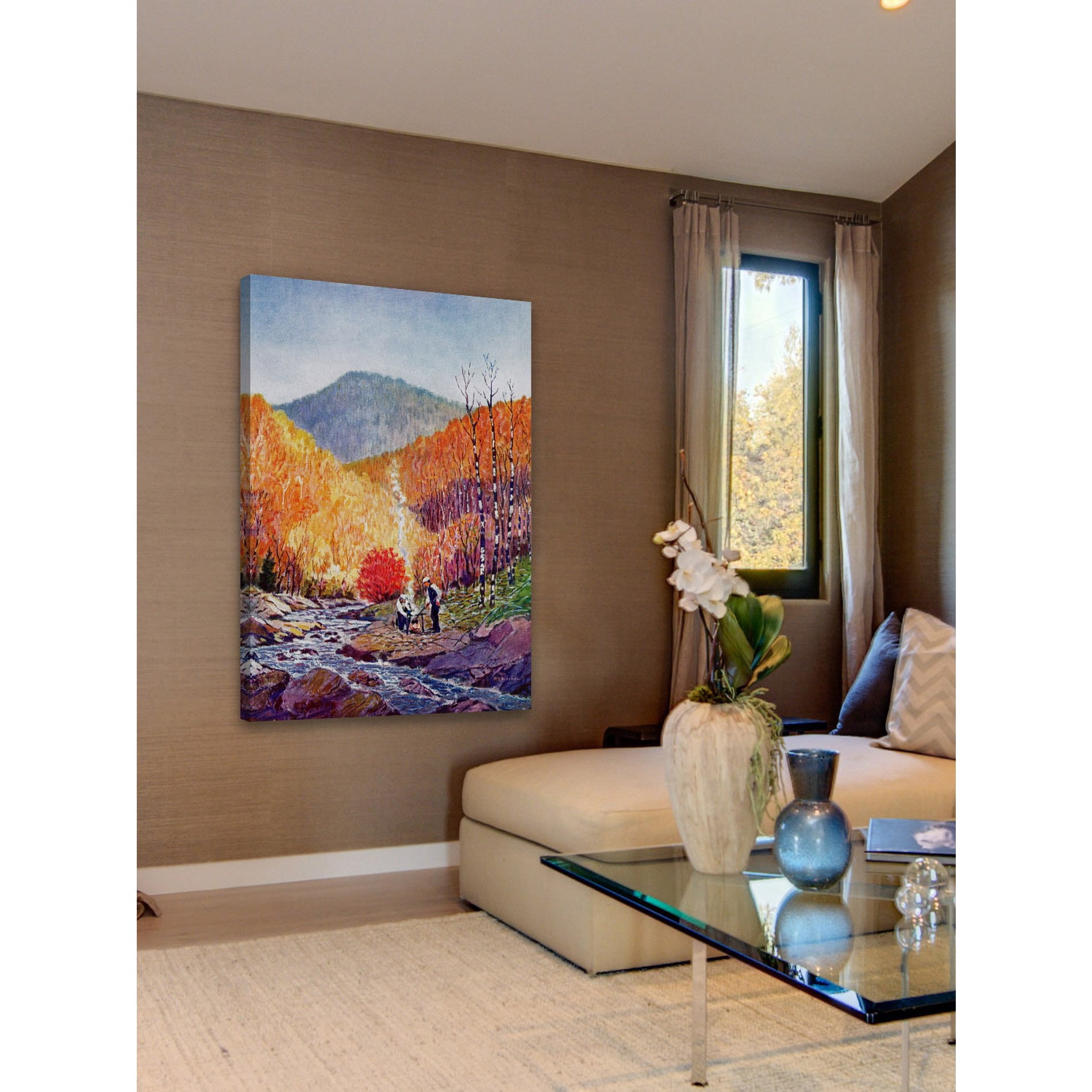 "Autumn View" Painting Print on Wrapped Canvas