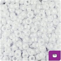 BeadTin White Pearl 6.5mm Mini Barrel Pony Beads (1000pcs)