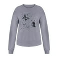 thumbnail image 3 of Luwomo Casual Sweatshirts Womens Butterfly Print Long Sleeve Crewneck Pullover Loose Fit Regular Tops Grey,XL, 3 of 6