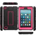 thumbnail image 5 of Allytech Shockproof Case for Amazon 7 Inch Tablet Fire 7 2019 9th Generation, Heavy Duty Protective Kickstand Rubber Kids Children Proof Cases Covers for All-New Amazon Kindle Fire 7, Black/Rose, 5 of 6