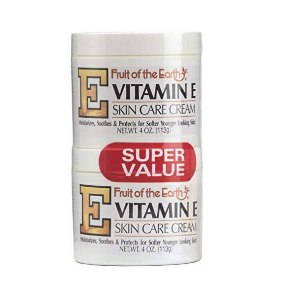 Fruit of the Earth Vitamin-E Cream 4 oz.  4 oz. Jar (2-Pack)