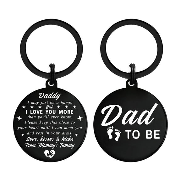 DEGASKEN Dad to Be Gifts from Tummy, New Dad Keychain for First Time Father's Day Birthday Christmas