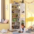 thumbnail image 7 of Cyclysio Corner Shelf 6 Tiers Large Tall Corner Bookshelves with Baffle, 71" L-Shaped Bookcase Display Shelves with Open Storage for Bedroom, Home Office, Living Room & Kitchen (White), 7 of 7