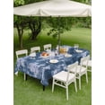 thumbnail image 5 of 60x120 Inch Outdoor Tablecloth with Umbrella Hole Zipper Rectangle Navy Blue Ombre Rectangular Tablecloths Outside Waterproof Gradient Abstract Art Vintage Patio Table Cloth Cover for Picnic Party, 5 of 8