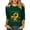Green&24_0908, variant on S-5XL Halloween T Shirts for Women on a Dark Desert Highway Full Moon Witch Printed 3/4 Sleeve Tops for Women Funny Vintage Fall Outfits Spooky Season Festival Women's Graphic Tees