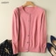 thumbnail image 2 of Cárdigan de Cachemira de visón puro para mujer, abrigo suelto de cuello redondo, Chaqueta de punto sólido, talla grande, 2 of 5