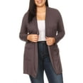 thumbnail image 3 of Women's Plus Size Casual Long Sleeve Loose Fit Solid Side Pockets Open Cardigan, 3 of 5