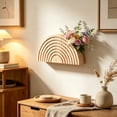thumbnail image 5 of Naittoop Wooden Half-Round Wall Vases 9*4.5in Hanging Planters for Indoor Plants Wall Decor Boho Wall Decor Wooden Floating Shelves for Artificial Flowers and Plants, 5 of 8
