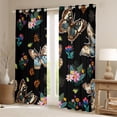 thumbnail image 2 of Homewish Flying Butterflies Blackout Curtains Set of 2 (52x84 Each) for Teens Female Men,Chic Flowers Window Curtains,Abstract Gradient Ombre Curtains and Drapes,Breathable Home Decor, 2 of 6