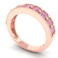 thumbnail image 2 of 0.81 ctw Wedding Band for Women - 18K Rose Gold Simulated Pink Diamond Stackable Eternity Ring, 2 of 6