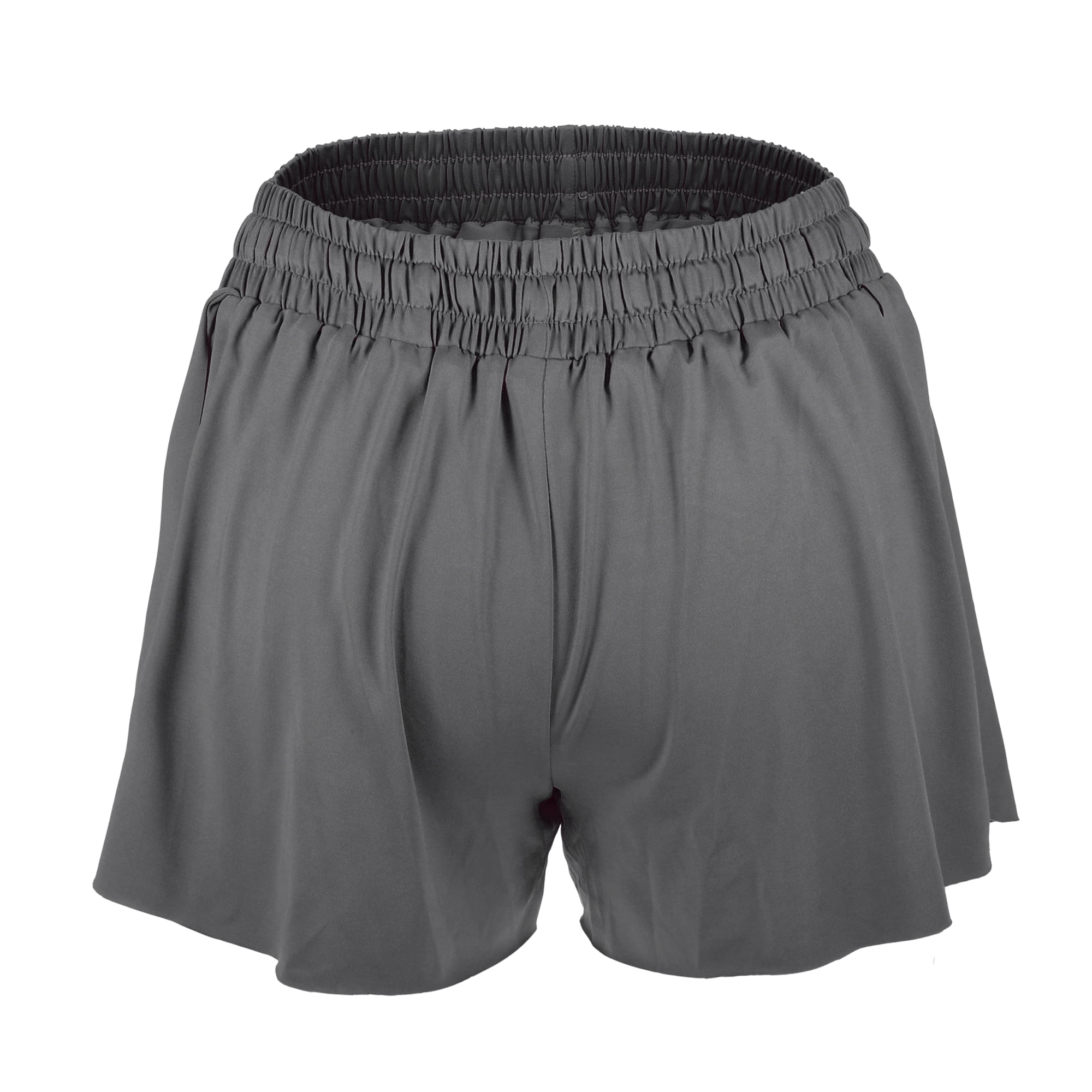 Unique Bargains 1Pcs Women Flowy Running Shorts Casual High Waisted Workout Shorts M Dark Grey