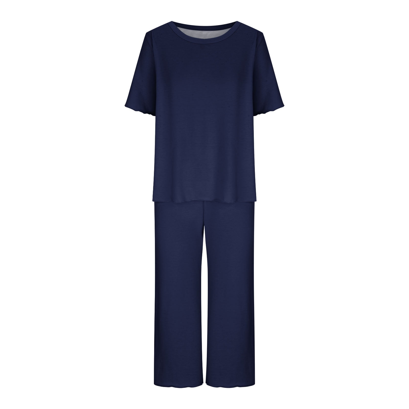 VKOYWKM Lounge Sets for Women 2 Piece Outfits Short Sleeve