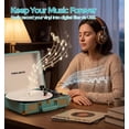 thumbnail image 6 of TANLANIN Blue 3-Speed Bluetooth Record Player with Built-in Speakers, 6 of 15
