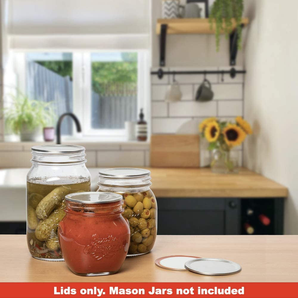 12/24PCS Canning Lids Leak-Proof Regular Mouth Mason Jar Lids Tinplate Jar Caps< 