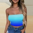 thumbnail image 4 of LNWUY Womens Tube Tops Going Out Summer Y2k Bandeau Trendy Crop Sleeveless Strapless Cute Gradient Color Printed Corset Blue S, 4 of 5
