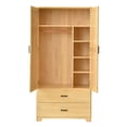 thumbnail image 6 of Better Home Products Pine Wood Closet with Raised Doors and 2-Drawers in Natural, 6 of 8