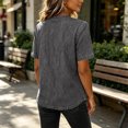 thumbnail image 5 of Women's Crew Neck Washed Short Sleeve Tee Loose Fit Vintage Denim Basic Tops for Women Gray S, 5 of 9
