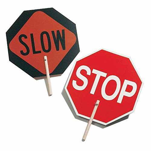18" Width X 18" Height Red Wood Tatco Handheld Stop Sign "stop" 