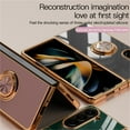 thumbnail image 2 of Cowithday for Samsung Galaxy Z Fold 4 5G Phone Case with Ring Holder, Fold 4 Cover, Kickstand Magnetic Plating Frame TPU Shockproof Anti-Scratch Girls Women Men Case Cover for Samsung Z Fold4 5G, Mint, 2 of 10