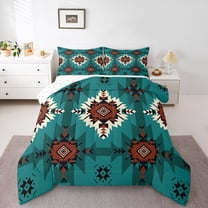 Manfei Bohemian Flower 3-Piece Full Size Comforter Sets for Teens Boys Girls,Tribal Aztec Bedding Comforter Set,Exotic Style Lightweight Bedding Sets,Luxury Bedroom Decor,Reversible