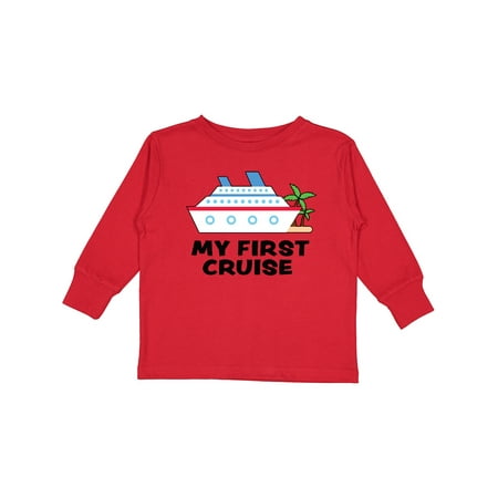 

Inktastic My First Cruise with Cruise Ship and Palm Trees Gift Toddler Boy or Toddler Girl Long Sleeve T-Shirt