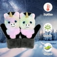 thumbnail image 3 of Mittens Peludos Dibujos Animados Gato De Unicornio Alpaca Guantes Forrados Forrados De Invierno Guantes De Esquí Termales Regalos De Navidad Para Niños Mujeres Advancent HA046317-02, 3 of 6