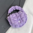 thumbnail image 5 of husxh Puffer Tote Bag for Women Quilted Handbag Nylon Clutch Purse for Travel (Purple), 5 of 9
