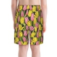 thumbnail image 3 of Cauagu Tulips Flowers Print Swim Trunks for Men,Youth Boys Swim Shorts Compression Liner Beach Shorts Boys' Swimming Shorts 7-20 Years Bathing Suit-Large, 3 of 7