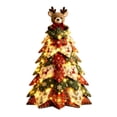 thumbnail image 2 of DIY Christmas Quilted Fabric Tree Kit Pre-lit Fabric Desktop Tree with 3D Reindeer Topper Lighted Snowflake Patterns Tabletop Centerpiece for Cozy Winter Office Decor, 2 of 9