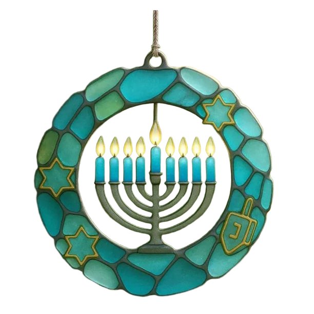 Adorno acrílico de Hanukkah para colgar en la ventana o la pared para fiestas navideñas, fiestas y el hogar