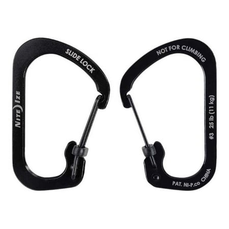 Nite Ize - SlideLock Stainless Steel Carabiner (3-Count) - Black