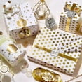 thumbnail image 1 of Christmas Wrapping Paper, 12 Sheets Gift Wrapping Paper In 3 Different Pattern, Recyclable Luxury Gold Wrapping Paper And Tags For Birthday, Valentine, 1 of 5