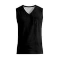 thumbnail image 5 of Tank Tops for Men Trendy Casual Sleeveless V Neck Tank Top Summer Wide Shoulder Strap Sports Running Basketball Regular Fit Vest Black L, 5 of 8