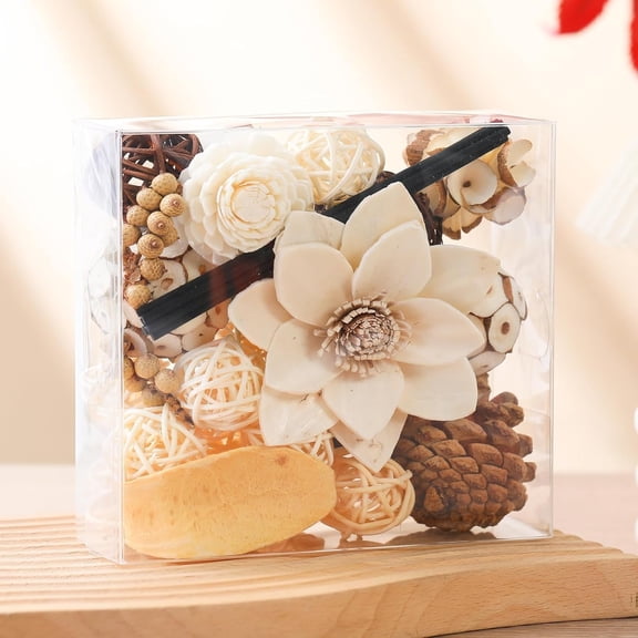 Fall Potpourri Bowl Fillers | Dried Flowers Fragrance Sachet of Petal Vase Decor Home for Bathroom Bedroom Living Room Office (White)