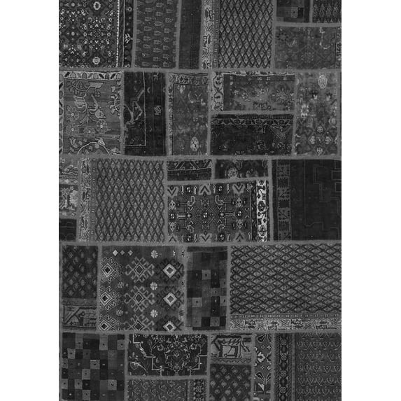 Ahgly Company Indoor Rectangle Oriental Gray Modern Area Rugs, 7' x 10'