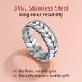 thumbnail image 3 of Clearance Statement Wheat Rings for Women Men Stainless Steel Band Rings Size Birthday Valentines Day Jewelry Gifts Girlfriend Wife Her Age Ideas, Size 7, 3 of 5