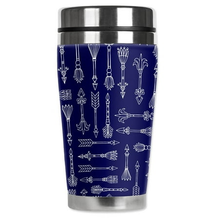 

Mugzie brand 20-Ounce MAX Stainless Steel Travel Mug with Insulated Wetsuit Cover - Arrows