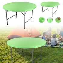 Round Fitted Tablecloth 60 Inch Stretch Polyester Table Cover Washable Elastic Table Topper for Indoor Outdoor Dining Picnic Patio Party Decor