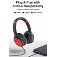 thumbnail image 4 of Audífonos ADOOPE USB-C con Cable, Over-Ear, Aislamiento de Ruido, Plateados, 4 of 7