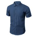 thumbnail image 5 of Camisa blanca de manga larga para hombre, camisa informal de negocios de Color sólido a la moda de estilo coreano, efecto adelgazante negro para hombre, 5 of 5