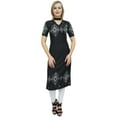 thumbnail image 4 of Bimba Women's Black Printed Tunic Top Designer Kurta Short Sleeve Kurti Top-10, 4 of 5