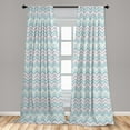 thumbnail image 5 of Ambesonne Mexican Print Curtains, Vertical Zigzag Art, Pair of 28"x95", Rose Sea Blue, 5 of 5