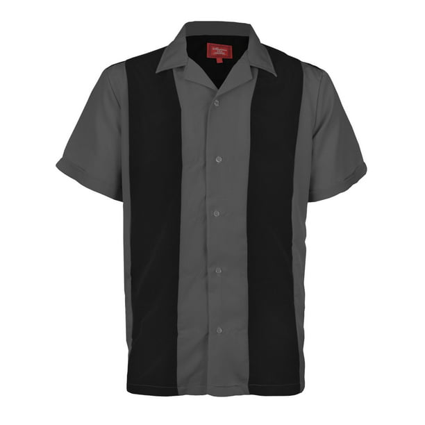 Maximos - Maximos Men's Bowling Shirt Retro Button-Up Short Sleeved ...