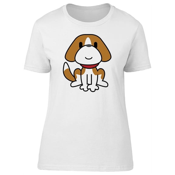 Cute Beagle Dog Doodle Cartoon T-Shirt Women -Image by Shutterstock, Female XX-Large