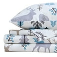 thumbnail image 3 of Market & Place Alpine Printed 100% Cotton Flannel Sheet Set, King, Holiday Deer, 4-Pieces, 3 of 5