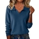 thumbnail image 4 of AUNVITO Women's V-Neck Slim Fit Long Sleeve Knit Sweater with Lightweight Comfort, 4 of 8
